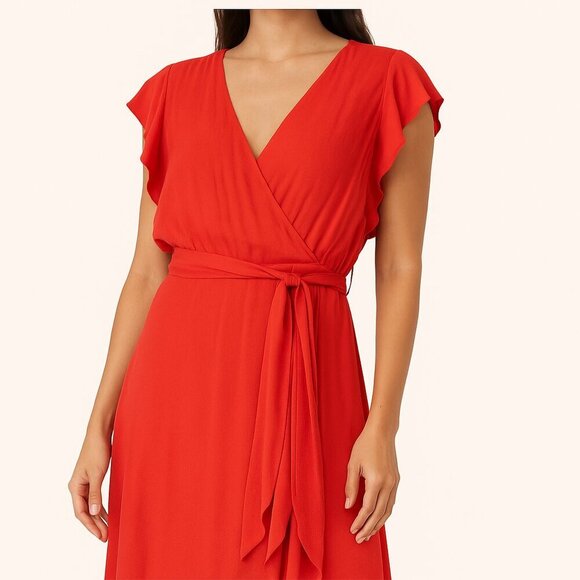 Express Flutter Sleeve Maxi Dress | Coral Pink| Size S Gently Used – Excellent C - Picture 1 of 14